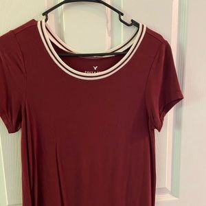 AEO Soft & Sexy Red Crew Neck Tee